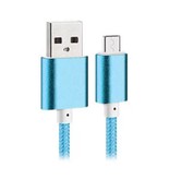 Stuff Certified® USB 2.0 - USB-C Charging Cable Braided Nylon Charger Data Cable Data Android 1.5 Meter Blue