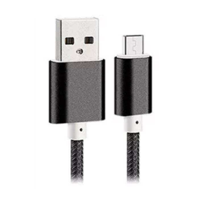 USB 2.0 - USB-C Oplaadkabel Gevlochten Nylon Oplader Data Kabel Data Android 1.5 Meter Zwart