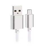 Stuff Certified® USB 2.0 - Cable de carga USB-C Cargador de nylon trenzado Cable de datos Datos Android 1.5 metros Blanco