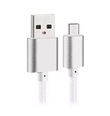 Stuff Certified® USB 2.0 - USB-C-Ladekabel Geflochtenes Nylon-Ladegerät Datenkabel Daten Android 1,5 Meter Weiß