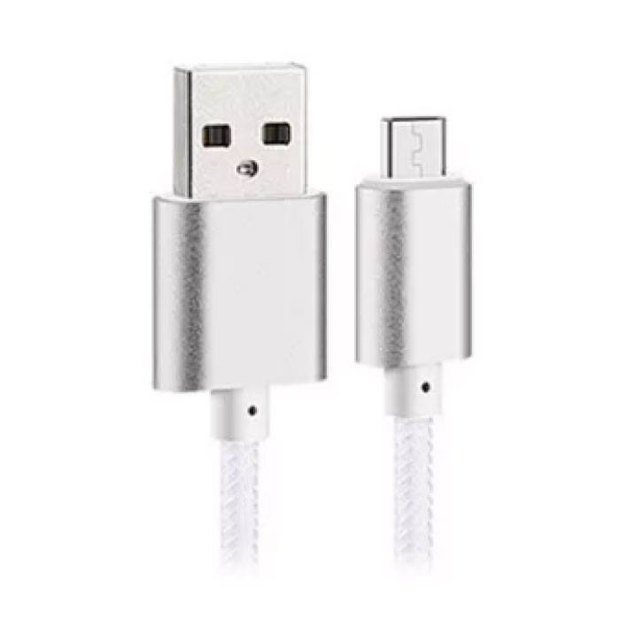 USB 2.0 - USB-C-Ladekabel Geflochtenes Nylon-Ladegerät Datenkabel Daten Android 1,5 Meter Weiß