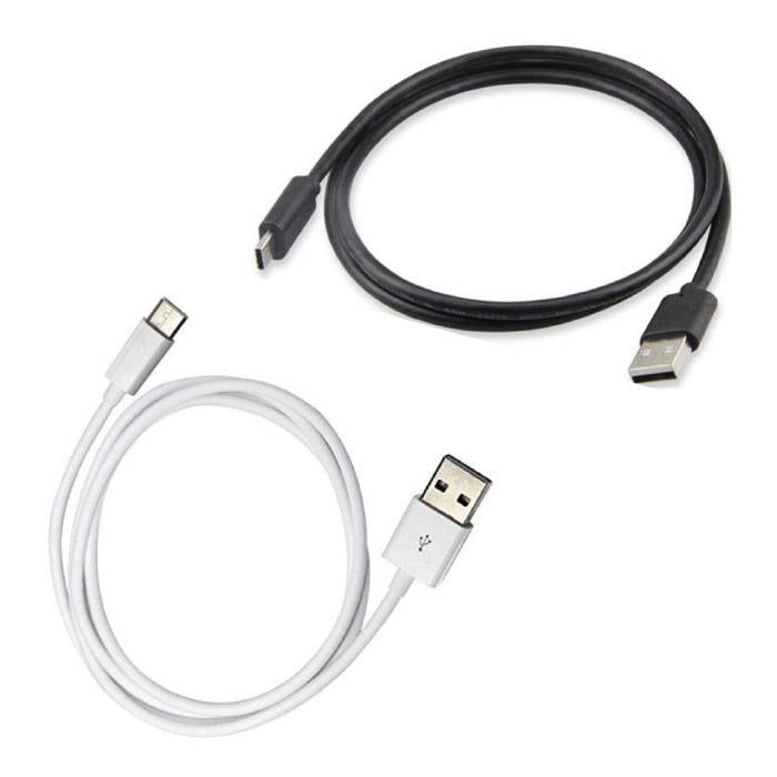 2-Pack USB - USB-C Charging Cable Data Cable Android 1 Meter Black / White