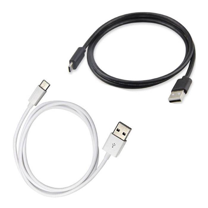Stuff Certified® 2er-Pack USB - USB-C-Ladekabel Datenkabel Android 1 Meter Schwarz / Weiß