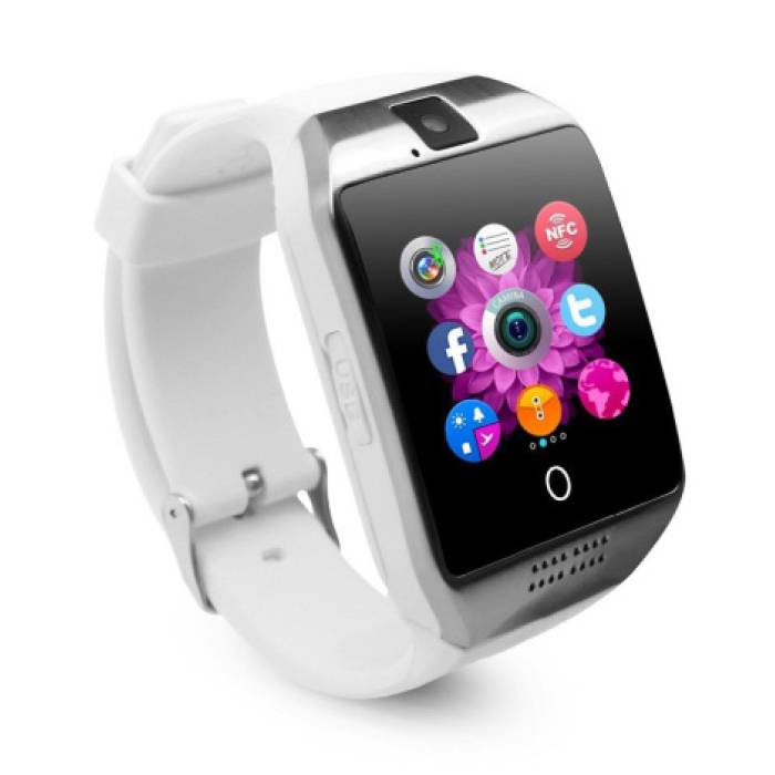 Smartwatch originale Q18 curvo HD Smartphone Fitness Sport Activity Tracker Orologio OLED iOS Android iPhone Samsung Huawei Bianco
