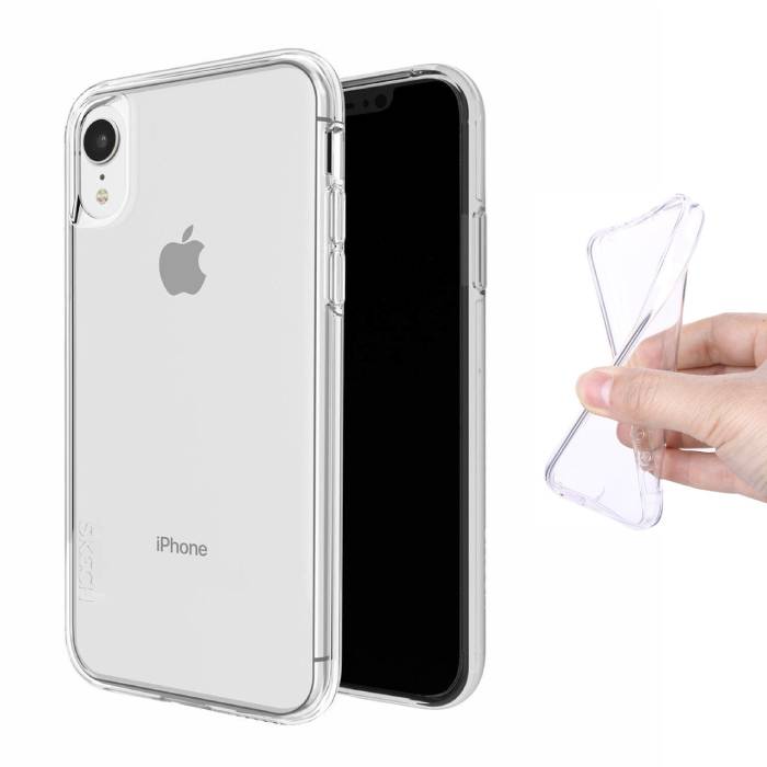 Caso claro transparente de silicona cubierta de TPU caso del iPhone XR