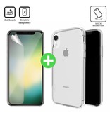 Stuff Certified® Coque en TPU transparente pour iPhone XR + feuille de protection d'écran