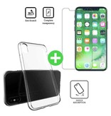 Stuff Certified® Coque en TPU transparente pour iPhone X + Protecteur d'écran en verre trempé