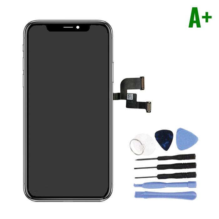 Stuff Certified® Ekran iPhone X (ekran dotykowy + OLED + części) Jakość A + - czarny + narzędzia