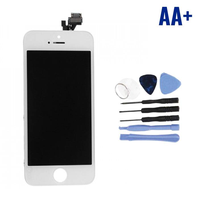 Stuff Certified® Ekran iPhone 5 (ekran dotykowy + LCD + części) AA + Jakość - biały + narzędzia
