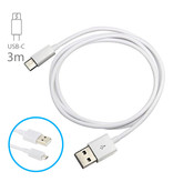 Stuff Certified® USB - USB-C Charging Cable Charger Data Cable Data Android 3 Meter White