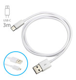 Stuff Certified® USB - USB-C Ladekabel Ladegerät Daten Kabeldaten Android 3 Meter Weiß