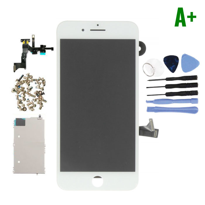 Stuff Certified® iPhone 8 Plus Wstępnie zmontowany ekran (ekran dotykowy + LCD + części) Jakość A + - biały + narzędzia
