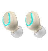 Stuff Certified® TWS Wireless Bluetooth 5.0 Écouteurs Oreille Écouteurs sans fil Écouteurs Écouteurs Écouteurs Beige - Son clair