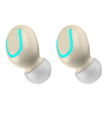 Stuff Certified® TWS Wireless Bluetooth 5.0 Kopfhörer Ohr Wireless Buds Ohrhörer Ohrhörer Ohrhörer Beige - Klarer Klang