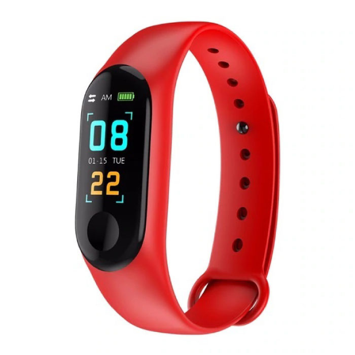 Original M3 Smartband Fitness Sport Aktivität Tracker Smartwatch Smartphone Uhr OLED iOS Android iPhone Samsung Huawei Red