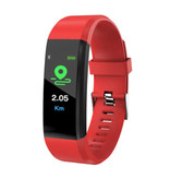 Stuff Certified® Originele ID115 Plus Smartband Fitness Sport Activity Tracker Smartwatch Smartphone Horloge iOS Android iPhone Samsung Huawei Rood