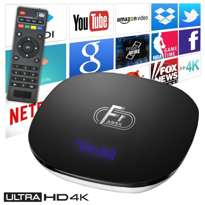 Stuff Certified ® Lecteur multimédia F1 A95X 4K TV avec Android Kodi - 2 Go de RAM - 16 Go de stockage