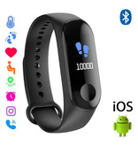 Stuff Certified® Original M3 Smartband Fitness Sport Aktivität Tracker Smartwatch Smartphone Uhr OLED iOS Android iPhone Samsung Huawei Schwarz