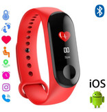 Stuff Certified® Original M3 Smartband Fitness Sport Aktivität Tracker Smartwatch Smartphone Uhr OLED iOS Android iPhone Samsung Huawei Red