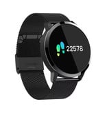 Stuff Certified® Original Q8 Smartband Fitness Sport Activity Tracker Smartwatch Smartphone Watch OLED iOS Android iPhone Samsung Huawei Black Metal