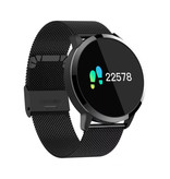 Stuff Certified® Originale Q8 Smartband Fitness Sport Activity Tracker Smartwatch Smartphone Watch OLED iOS Android iPhone Samsung Huawei Black Metal