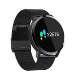 Stuff Certified® Originele Q8 Smartband Fitness Sport Activity Tracker Smartwatch Smartphone Horloge OLED iOS Android iPhone Samsung Huawei Zwart Metaal