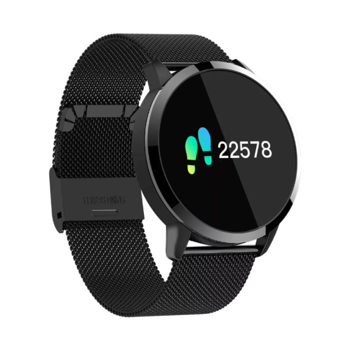 Original Q8 Smartband Fitness Sport Activity Tracker Smartwatch Reloj inteligente OLED iOS Android iPhone Samsung Huawei Black Metal