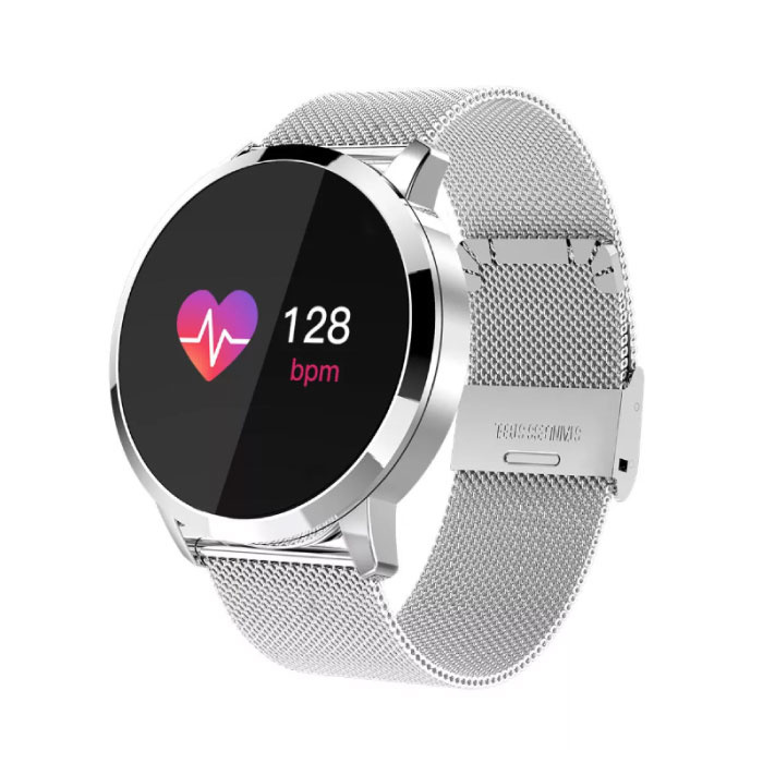 Originale Q8 Smartband Fitness Sport Activity Tracker Smartwatch Smartphone Watch OLED iOS Android iPhone Samsung Huawei Silver Metal