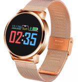 Stuff Certified® Originale Q8 Smartband Fitness Sport Activity Tracker Smartwatch Smartphone Watch OLED iOS Android iPhone Samsung Huawei Rose Gold Metal