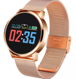Stuff Certified® Oryginalny Q8 Smartband Fitness Sport Activity Tracker Smartwatch Smartwatch Zegarek OLED iOS Android iPhone Samsung Huawei Rose Gold Metal