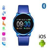 Stuff Certified® Oryginalny Q8 Smartband Fitness Sport Activity Tracker Smartwatch Smartwatch Zegarek OLED iOS Android iPhone Samsung Huawei Blue Leather