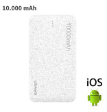 USAMS Cargador Cargador de Batería de Emergencia Powerbank de 10,000mAh externo Mosaic Blanco