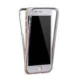 Stuff Certified® Coque en silicone TPU transparente à 360 ° pour iPhone 6 + protecteur d'écran en PET