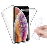 Stuff Certified® Coque en silicone TPU transparente à 360 ° pour iPhone X + protecteur d'écran en PET