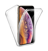 Stuff Certified® Coque en silicone TPU transparente à 360 ° pour iPhone X + protecteur d'écran en PET