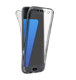 Stuff Certified® Funda de silicona TPU transparente 360 ° de cuerpo completo para Samsung Galaxy S7 + protector de pantalla PET