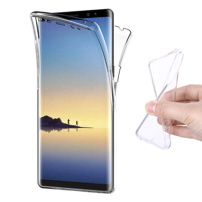 Custodia in silicone TPU trasparente a 360 ° per Samsung Galaxy Note 8 + protezione per schermo in PET