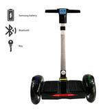 FLJ Hoverboard elettrico per scooter elettrico con impugnatura - 10,5" - 350 W - Batteria Samsung da 4,4 Ah - Nera