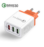 Stuff Certified® Qualcomm Quick Charge 3.0 Dreifacher (3x) USB-Anschluss iPhone / Android-Ladegerät Wallcharger Orange