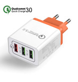 Stuff Certified® Qualcomm Quick Charge 3.0 Triple (3x) Port USB Ładowarka ścienna do iPhone / Android Wallcharger Pomarańczowa