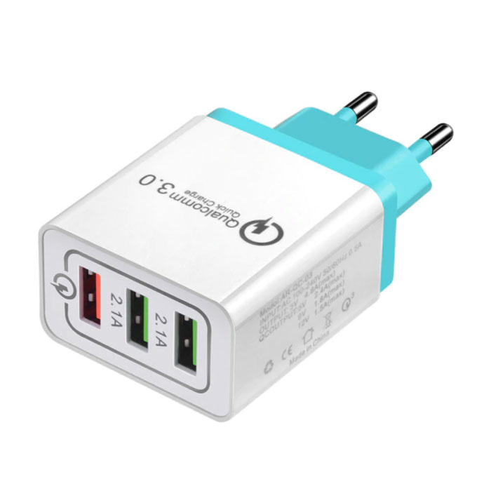 Qualcomm Quick Charge 3.0 Triple (3x) Port USB Ładowarka ścienna do iPhone'a / Androida Wallcharger Sky