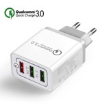 Stuff Certified® Qualcomm Quick Charge 3.0 Dreifacher (3x) USB-Anschluss iPhone / Android-Ladegerät Wallcharger Grau