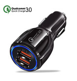 Stuff Certified® Cargador para automóvil Qualcomm Quick Charge 3.0 de doble puerto / Cargador para automóvil - Negro