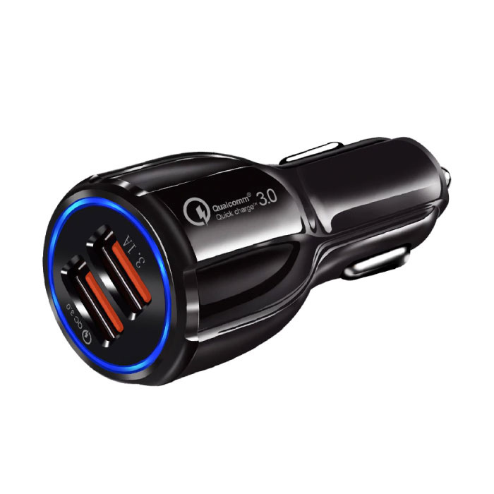 Qualcomm Quick Charge 3.0 Dual Port Car Charger / Carcharger - Black