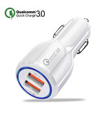 Stuff Certified® Caricabatteria da auto / caricabatteria a doppia porta Qualcomm Quick Charge 3.0 - bianco