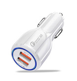 Stuff Certified® Cargador para automóvil Qualcomm Quick Charge 3.0 de dos puertos - Blanco