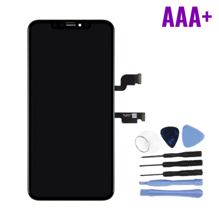 Stuff Certified® Ekran iPhone XS Max (ekran dotykowy + OLED + części) Jakość AAA + - czarny + narzędzia