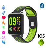 COLMI Country 1 Smartwatch Smartband Smartfon Fitness Sport Activity Tracker Zegarek OLED iOS Android iPhone Samsung Huawei Zielony dwukolorowy pasek