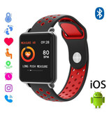 COLMI Country 1 Smartwatch Smartband Smartfon Fitness Sport Activity Tracker Zegarek OLED iOS Android iPhone Samsung Huawei Dwukolorowy czerwony pasek