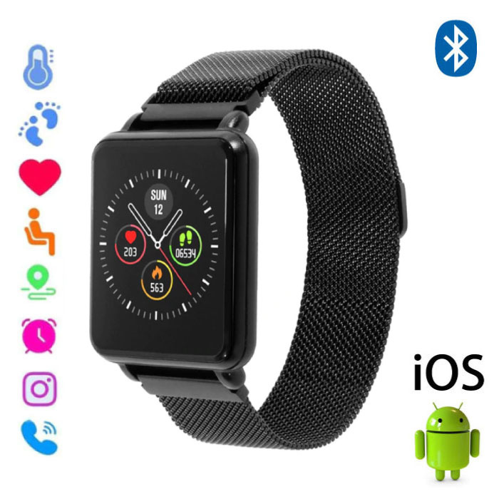 COLMI Land 1 Smartwatch Smartband Smartphone Horloge OLED iOS Android Zwart Magnetisch Bandje